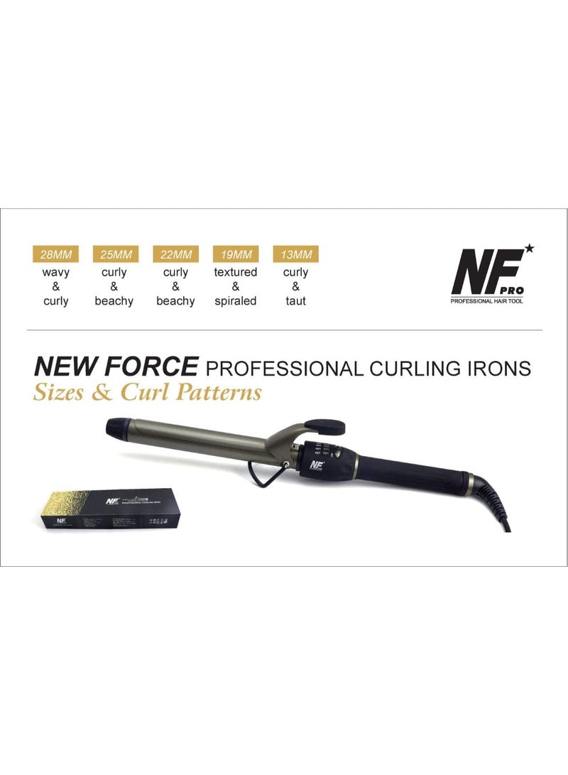 NF Pro New Force Curling Iron 19mm | Extra Long Micro-titanium Barrel 190mm, Automatic Sleep Mode - Image 2